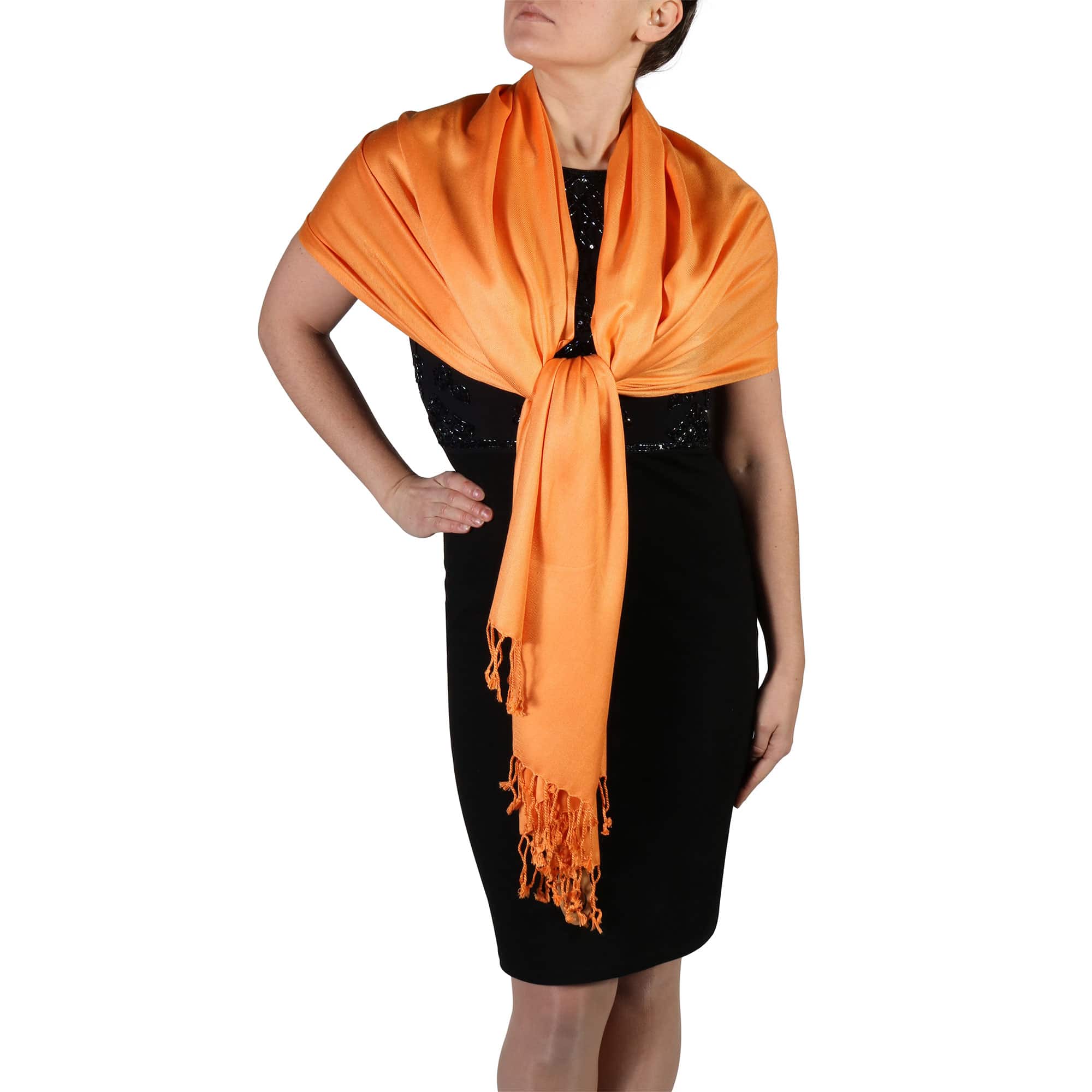 Scialle Pashmina Argento World Of Shawls – Morbido In Viscosa, 71x203 Cm, Unisex